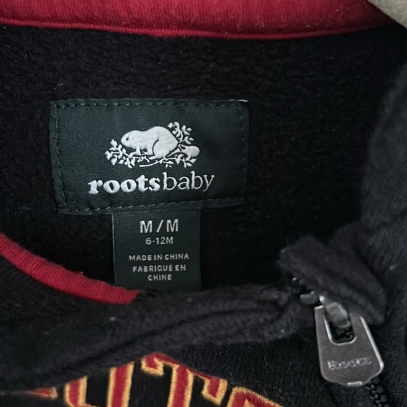 Roots Black Full zip Hooded romper 6-12 months - Picture 3 of 4